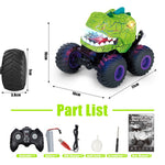 KY-S203A Cracked Pattern 1 / 20 Remote Control Toy Car Light Music Mist Spray Function Dinosaur Head Stunt Car