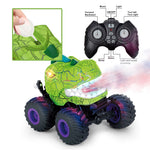 KY-S203A Cracked Pattern 1 / 20 Remote Control Toy Car Light Music Mist Spray Function Dinosaur Head Stunt Car