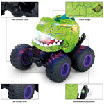 KY-S203A Cracked Pattern 1 / 20 Remote Control Toy Car Light Music Mist Spray Function Dinosaur Head Stunt Car