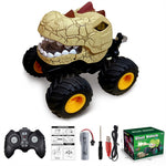 KY-S203A Cracked Pattern 1 / 20 Remote Control Toy Car Light Music Mist Spray Function Dinosaur Head Stunt Car