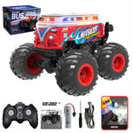 KY-S201B 1 / 20 Stunt School Bus Light Music Mist Spray Remote Control Toy Car