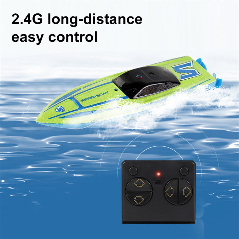 Mini fjärrstyrd båt RC båt 2.4Ghz 360 roterande USB uppladdningsbar motorbåt modellleksak för barn