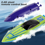 Mini fjärrstyrd båt RC båt 2.4Ghz 360 roterande USB uppladdningsbar motorbåt modellleksak för barn