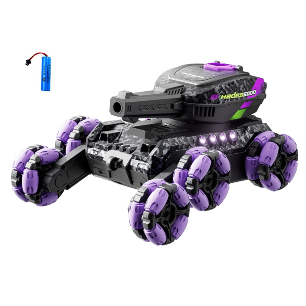4DRC 4D-Y13 Water Bomb Launcher Dual Control 6 Wheel Drive RC Stunt Tank Children Gift, with 1 Battery
