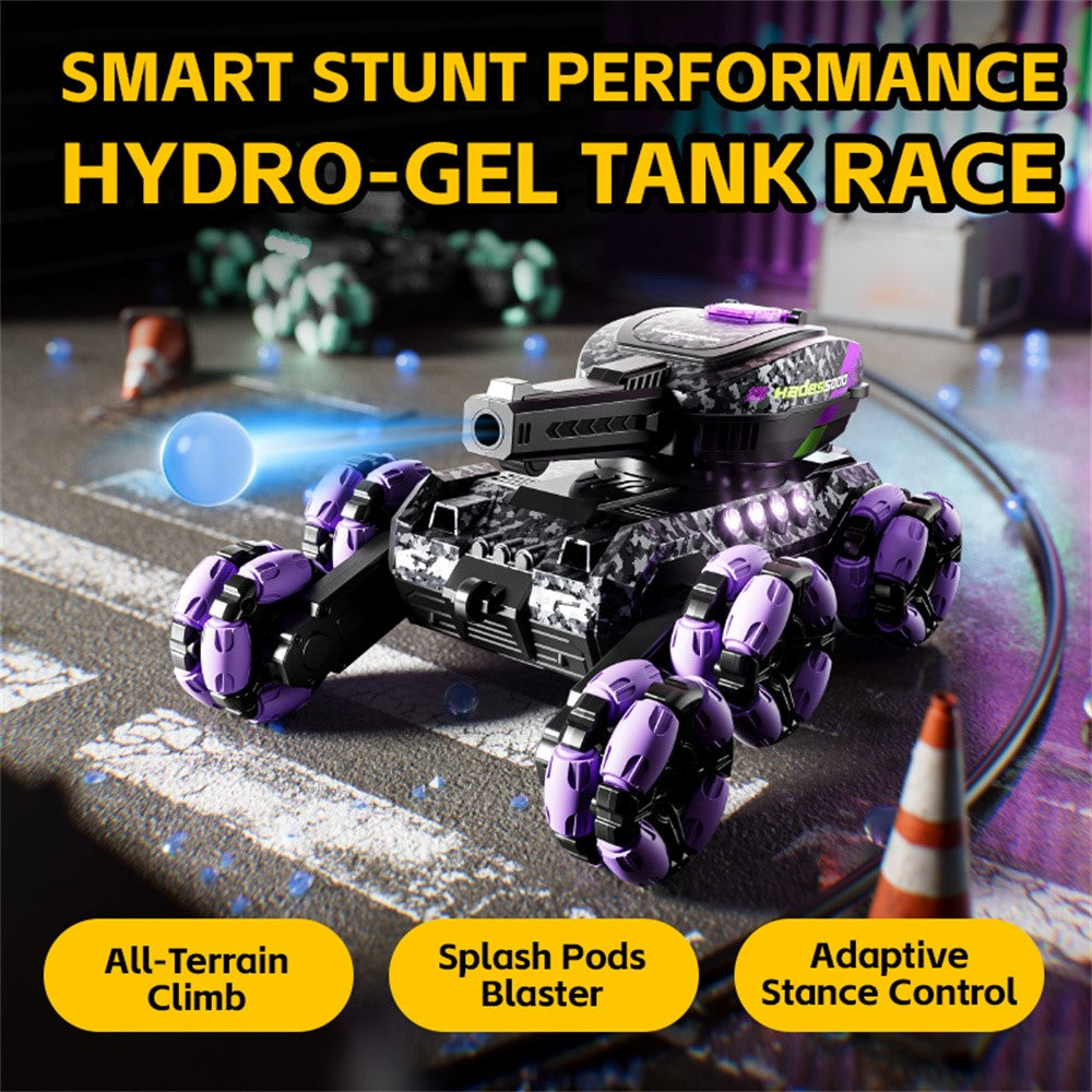 4DRC 4D-Y13 Water Bomb Launcher Dual Control 6 Wheel Drive RC Stunt Tank Children Gift, with 1 Battery