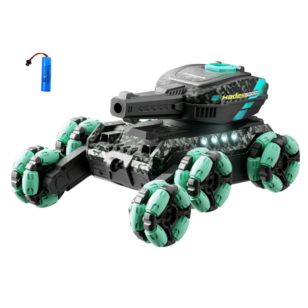 4DRC 4D-Y13 Water Bomb Launcher Dual Control 6 Wheel Drive RC Stunt Tank Children Gift, with 1 Battery