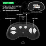 V777 2.4G Remote Control Stunt Boat Toy with 2 Batteries High Speed Electric RC Boat with RGB LED Light for Children