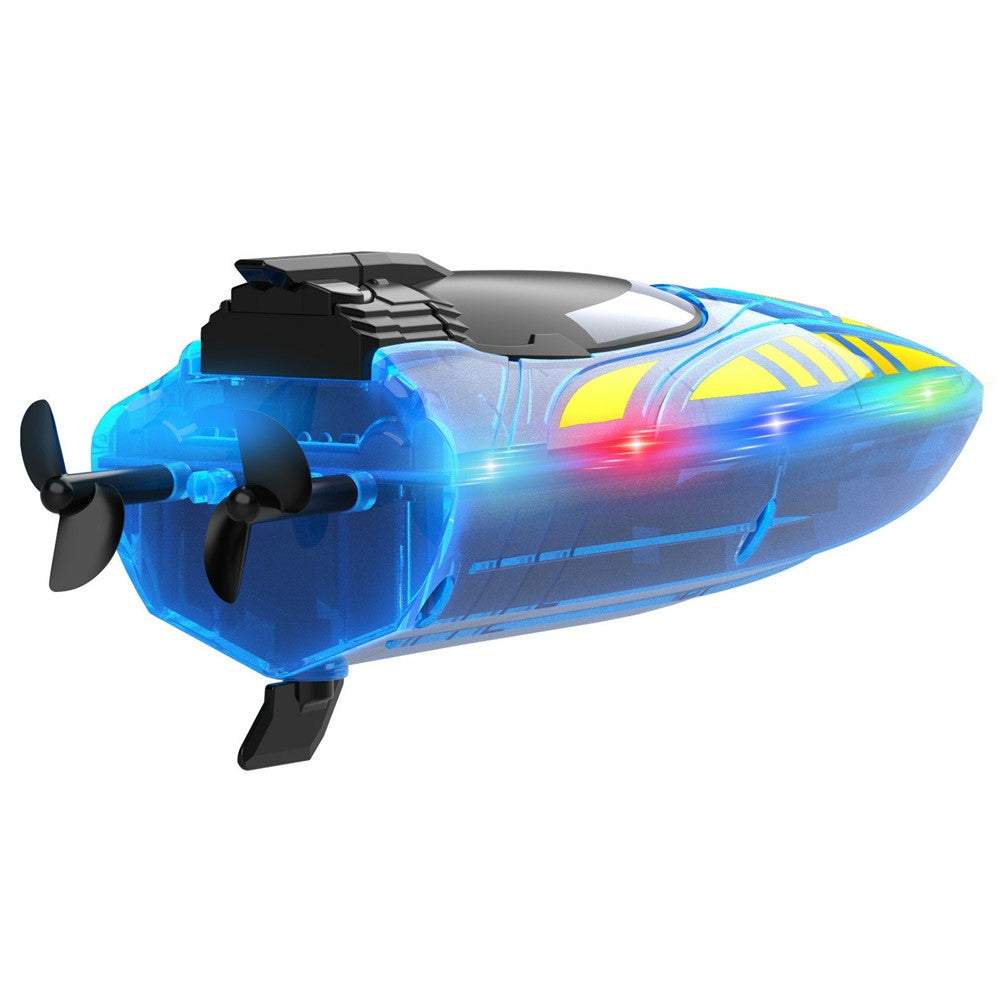 V777 2.4G Remote Control Stunt Boat Toy with 2 Batteries High Speed Electric RC Boat with RGB LED Light for Children