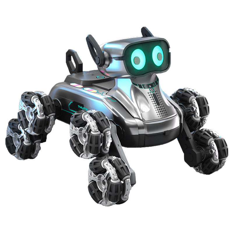 8WD Remote Control Robot Dog Stunt Mechanical Dog Toy with Light and Sound Kids Gift