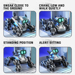 8WD Remote Control Robot Dog Stunt Mechanical Dog Toy with Light and Sound Kids Gift