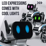 8-Wheel Stunt Robot Dog with LED Light and Music Spray Drift Remote Control Dog Toy for Kids