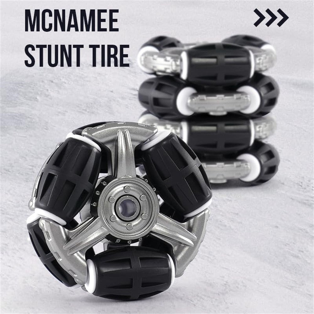 8-Wheel Stunt Robot Dog with LED Light and Music Spray Drift Remote Control Dog Toy for Kids
