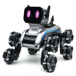 8-Wheel Stunt Robot Dog with LED Light and Music Spray Drift Remote Control Dog Toy for Kids