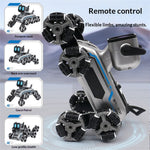 8-Wheel Stunt Robot Dog with LED Light and Music Spray Drift Remote Control Dog Toy for Kids
