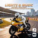 UJ99-MT05 1 / 8 Scale RC Motorcycle 2.4G Remote Control Motorbike RC Toy with LED Light Sound for Kids