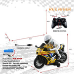 UJ99-MT05 1 / 8 Scale RC Motorcycle 2.4G Remote Control Motorbike RC Toy with LED Light Sound for Kids