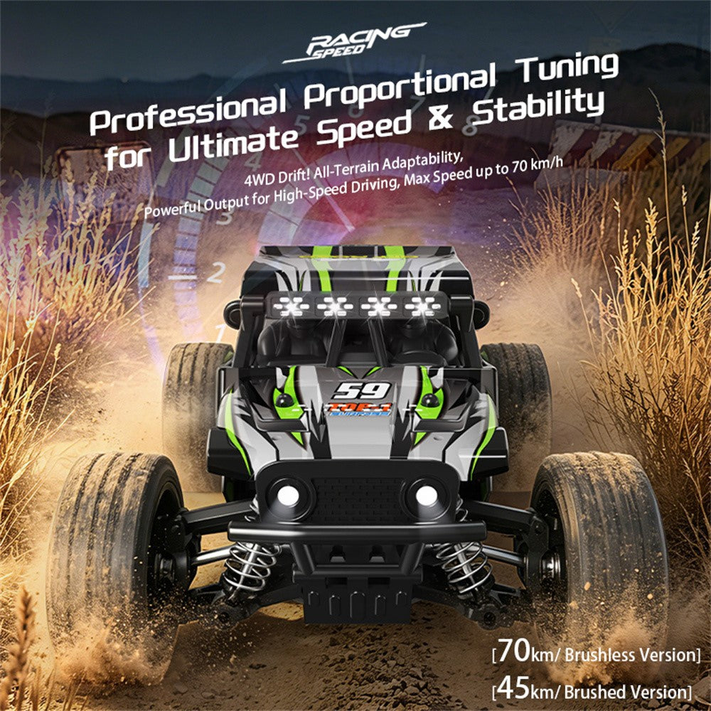 C59 Brushed Motor 1:18 Scale Off-Road RC Car with Single Battery 2.4G Remote Control 45km / h High Speed Racing Climbing Vehicle for Outdoor