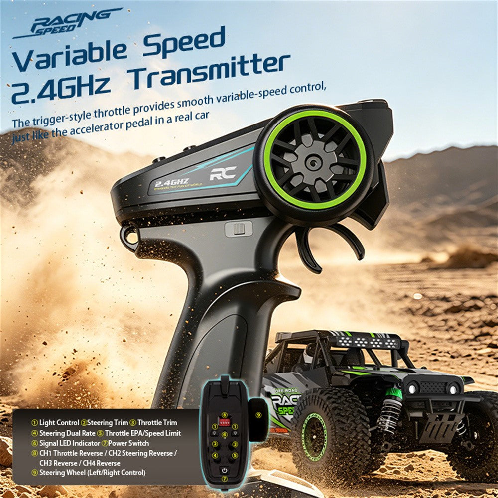 C59 Brushed Motor 1:18 Scale Off-Road RC Car with Single Battery 2.4G Remote Control 45km / h High Speed Racing Climbing Vehicle for Outdoor