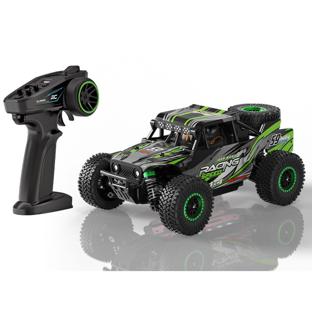 C59 Brushed Motor 1:18 Scale Off-Road RC Car with 2Pcs Batteries 2.4G Remote Control 45km / h High Speed Racing Climbing Vehicle for Outdoor