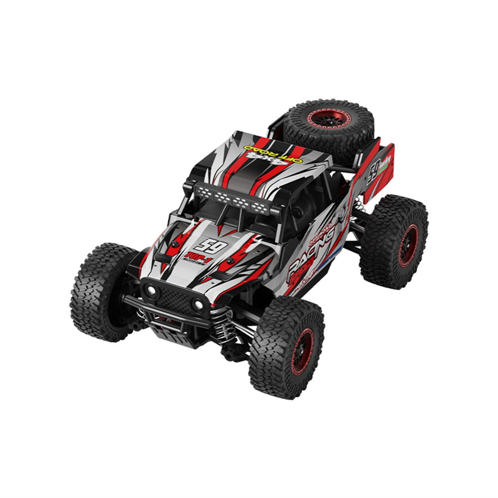 C59 Borstlös Motor 1:18 Skala Terrängbil med 2 st. batterier 2.4G Fjärrkontroll 70 km/h Höghastighetsracing Klätterfordon för Utomhusbruk