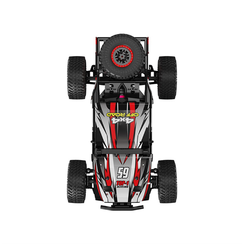 C59 Borstlös Motor 1:18 Skala Terrängbil med 2 st. batterier 2.4G Fjärrkontroll 70 km/h Höghastighetsracing Klätterfordon för Utomhusbruk