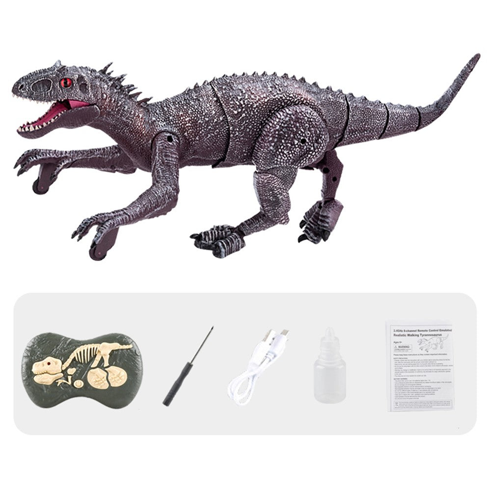 SM190 2.4G 8-kanals RC Vandrande Dinosaurieleksak för Barn Simulering Tyrannosaurus Elektrisk Robotdinosaurie med LED-ljus, Ljud, Spray, Dinosaurieleksak för Pojkar och Flickor