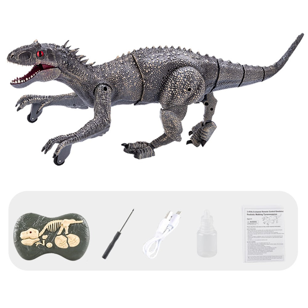 SM190 2.4G 8-kanals RC Vandrande Dinosaurieleksak för Barn Simulering Tyrannosaurus Elektrisk Robotdinosaurie med LED-ljus, Ljud, Spray, Dinosaurieleksak för Pojkar och Flickor