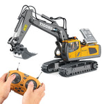 BC1043 11-kanals 2.4G RC Grävmaskin 1/20 Skala Fjärrstyrd Grävmaskin Metall Byggfordon Traktorleksaker för Pojkar och Flickor