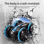 JJRC Q113 2.4G Fjärrstyrd Bil Dubbelsidig Tumlande Fyrhjulig Amfibisk Stunt RC Bil Barnleksak