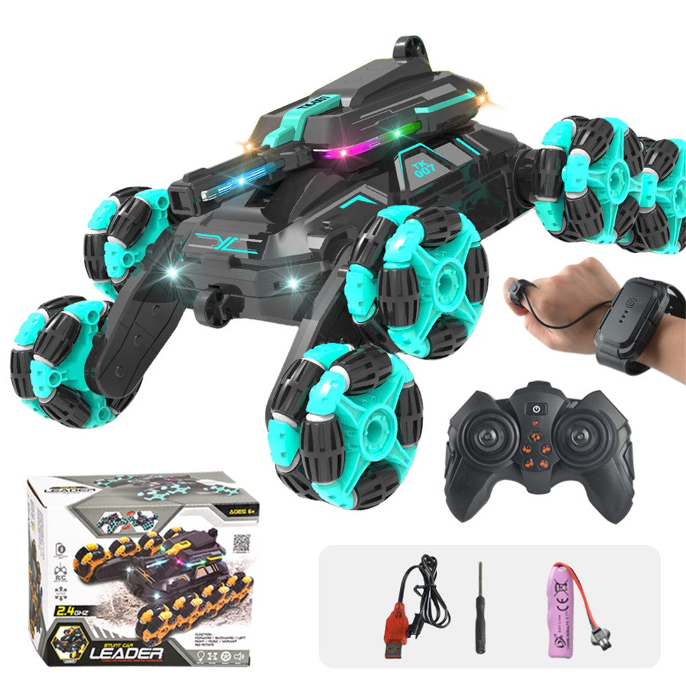 YL-86 2.4G RC-stuntbil til børn over 6 år, dobbelt styring, terrængående bil med LED-lys