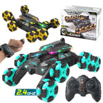 YL-86 2.4G RC-stuntbil til børn over 6 år, dobbelt styring, terrængående bil med LED-lys