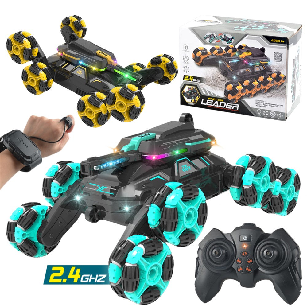 YL-86 2.4G RC-stuntbil til børn over 6 år, dobbelt styring, terrængående bil med LED-lys