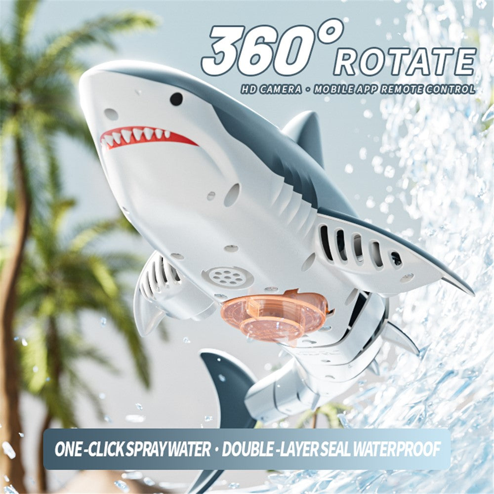 4DRC S6 Bionic Remote Control Shark Spray Water Toy with Camera Electric Megalodon RC Toy, 2 Batteries