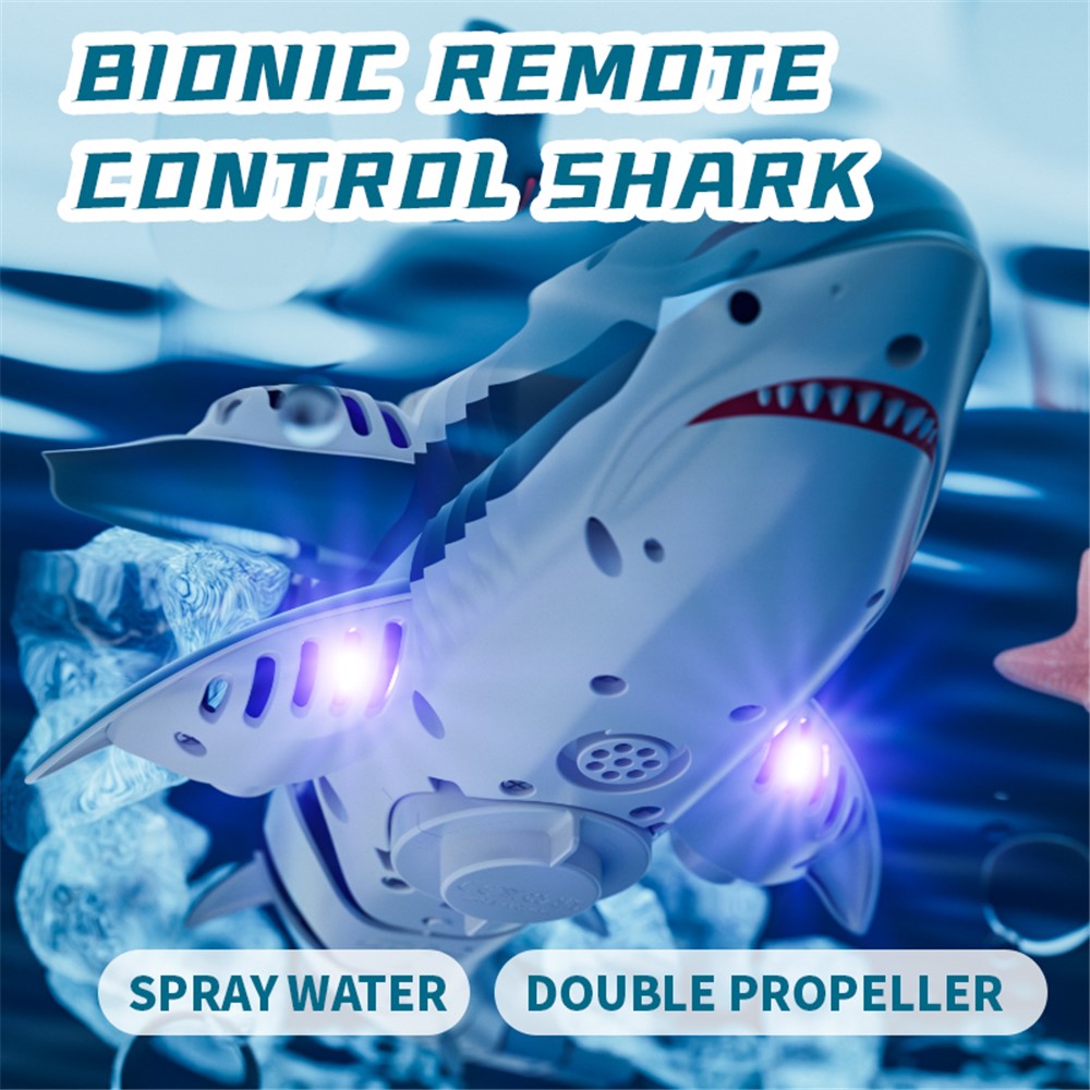 4DRC S6 Bionic Remote Control Shark Spray Water Toy with Camera Electric Megalodon RC Toy, 2 Batteries