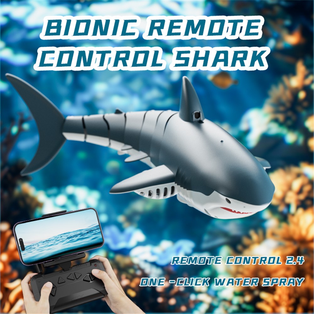 4DRC S6 Remote Control Bionic Shark Electric Spray Water RC Toy with 1 Battery (No Camera Lens)