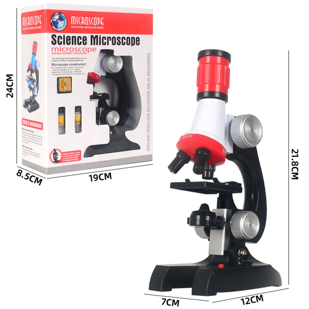 C2121 100-1200X Magnification Kids Educational Microscope Kit Science Lab LED Toy