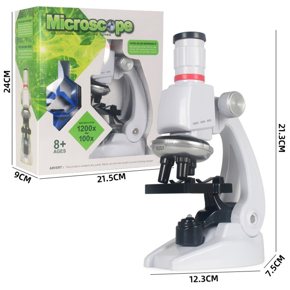 Children Toy Biological Microscope 1200X Illuminated Microscope Kit