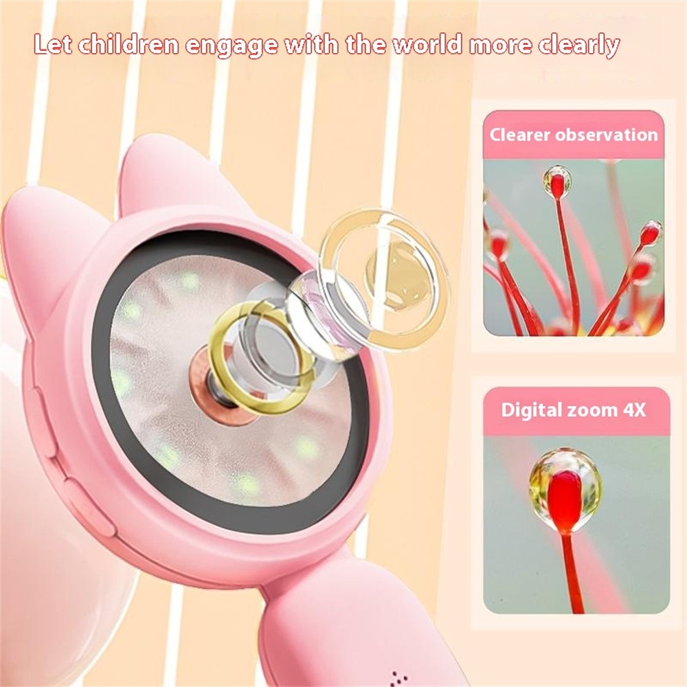 HM020B Kids Microscope 2.0 HD IPS Screen 100W Pixel 4X Zoom Handheld Digital Microscope