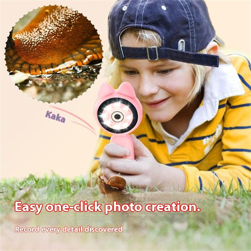 HM020B Kids Microscope 2.0 HD IPS Screen 100W Pixel 4X Zoom Handheld Digital Microscope