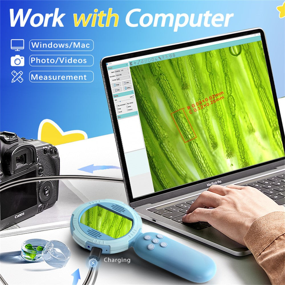 HM020C Digital Microscope for Kids 100x Magnification Handheld Educational Science Electronic Microscope