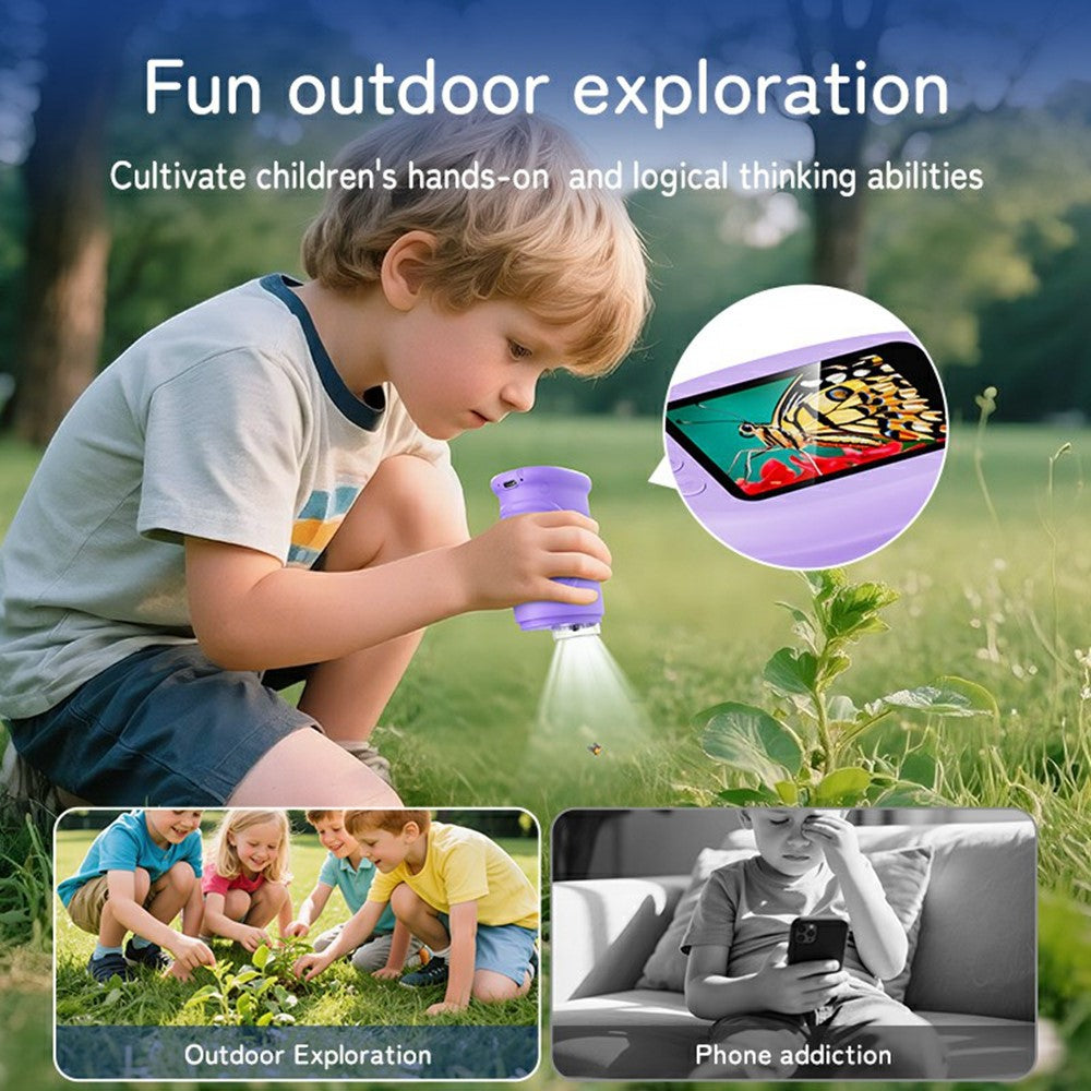 382 Portable Digital Microscope 2 Inch IPS Screen 1000X Handheld Electronic Microscope for Children