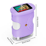 382 Portable Digital Microscope 2 Inch IPS Screen 1000X Handheld Electronic Microscope for Children