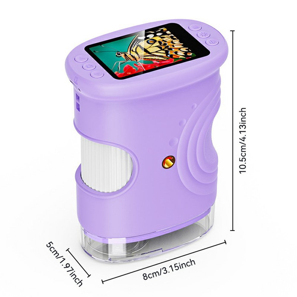 382 Portable Digital Microscope 2 Inch IPS Screen 1000X Handheld Electronic Microscope for Children