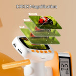 CM5 2 inch Screen Electronic Microscope 1000X HD Digital Microscope Height Adjustable with Alarm Clock and Photo Function