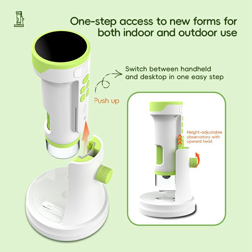F9 4K Shooting Microscope Portable Electronic Microscope with Photo / Video Recording for Kids Students
