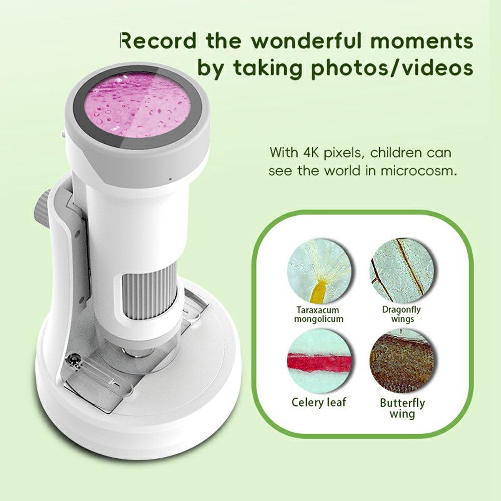 F9 4K Shooting Microscope Portable Electronic Microscope with Photo / Video Recording for Kids Students