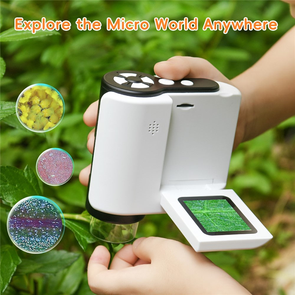 F5 Handheld Portable Microscope Telescope Photo / Video Recording Experimental Toy Viewer Kids Gift (No Memory)