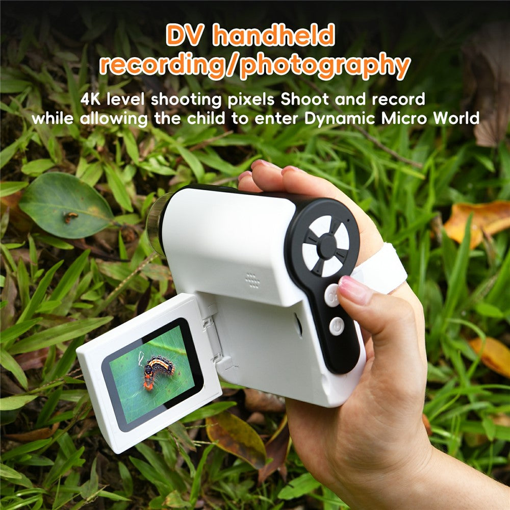 F5 Handheld Portable Microscope Telescope Photo / Video Recording Experimental Toy Viewer Kids Gift (No Memory)