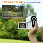 F5 Handheld Portable Microscope Telescope Photo / Video Recording Experimental Toy Viewer Kids Gift (No Memory)