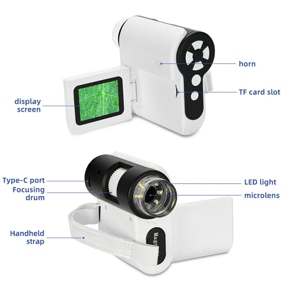 F5 Handheld Portable Microscope Telescope Photo / Video Recording Experimental Toy Viewer Kids Gift (No Memory)